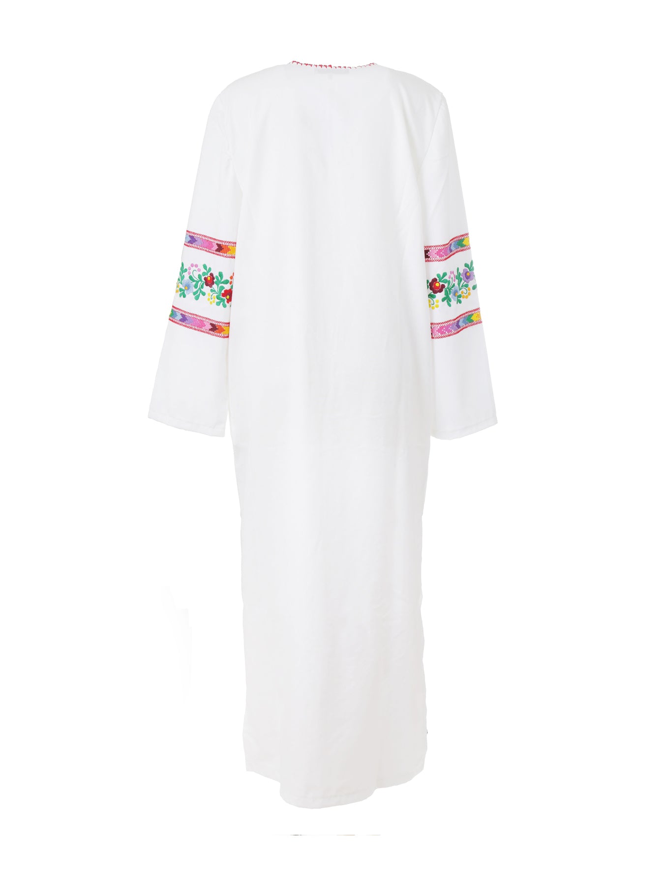 Releve Fashion Muzungu Sisters White Jasmine Dress Multicolour Vine Embroidered Ethical Designers Sustainable Fashion Brand Handmade Artisanal Positive Fashion Purchase with Purpose Shop for Good