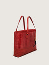 Releve Fashion Okapi Mawu Tote Bag Scarlet Red Ostrich Shin Sustainable Ethical Fashion Brand Positive Luxury Positive Fashion Purchase with Purpose Shop for Good
