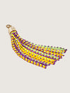Releve Fashion Okapi Clip On Beaded Tassel Bag Charm Lime Purple Yellow Sustainable Ethical Fashion Brand Positive Luxury Positive Fashion Purchase with Purpose Shop for Good