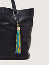 Releve Fashion Okapi Clip On Beaded Tassel Bag Charm Green Yellow Navy Sustainable Ethical Fashion Brand Positive Luxury Positive Fashion Purchase with Purpose Shop for Good