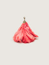 Releve Fashion Okapi Bag Charm Ostrich Feather Coral Gold Hardware Sustainable Ethical Fashion Brand Positive Luxury Positive Fashion Purchase with Purpose Shop for Good