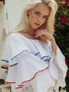 Releve Fashion Oramai London Ruffle Linen Top White Ethical Designers Sustainable Fashion Brands Eco-Age Brandmark Purchase with Purpose Shop for Good