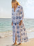 Saheli Amalfi Long Dress, White / Blue Ocean Embroidery
