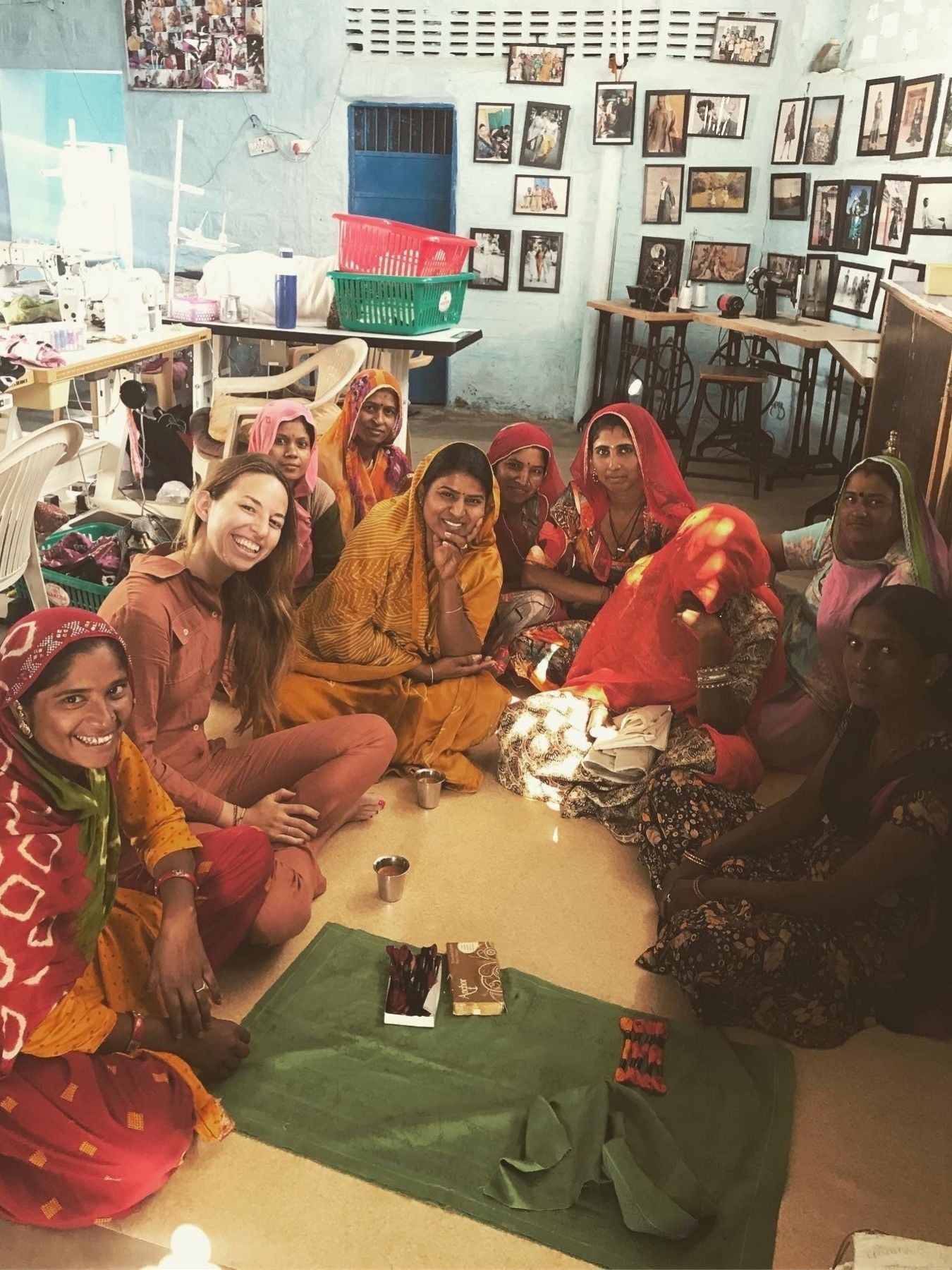 Releve Fashion Oramai London Saheli Embroidered Amalfi Long Shirt Dress in Blue & White Sustainable Style Conscious Clothing Ethical Fashion Purchase With Purpose Shop For Good