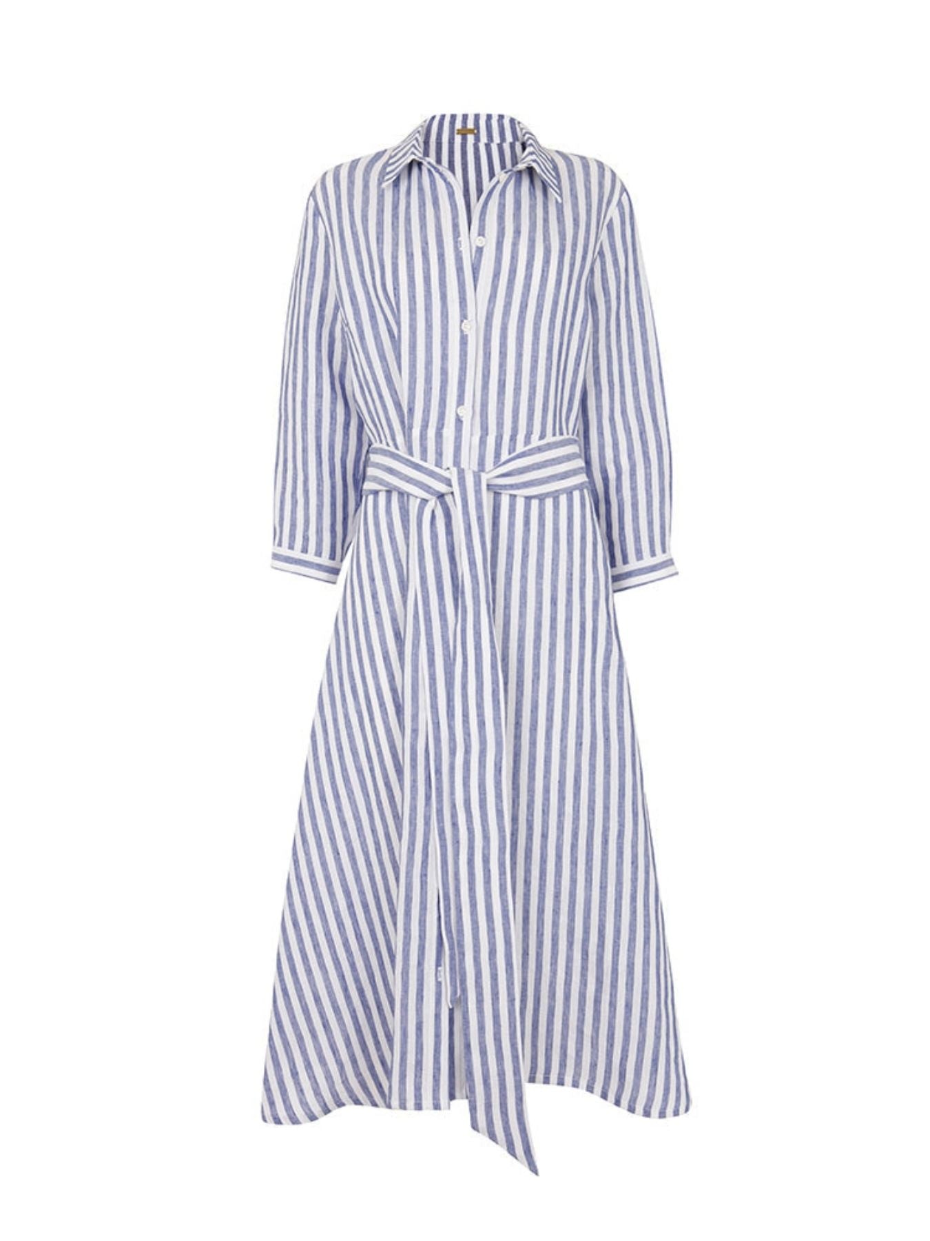 St. Tropez Shirt Dress, Blue / White Stripes St. Tropez Shirt Dress, Blue / White Stripes