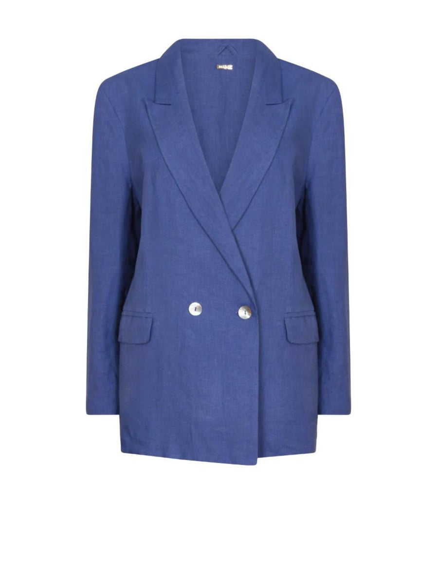 Releve Fashion Oramai London Blue Nomade Linen Suit Jacket Ethical Clothing Designers Sustainable Fashion Brands Eco-Age Brandmark Purchase with Purpose Shop for Good