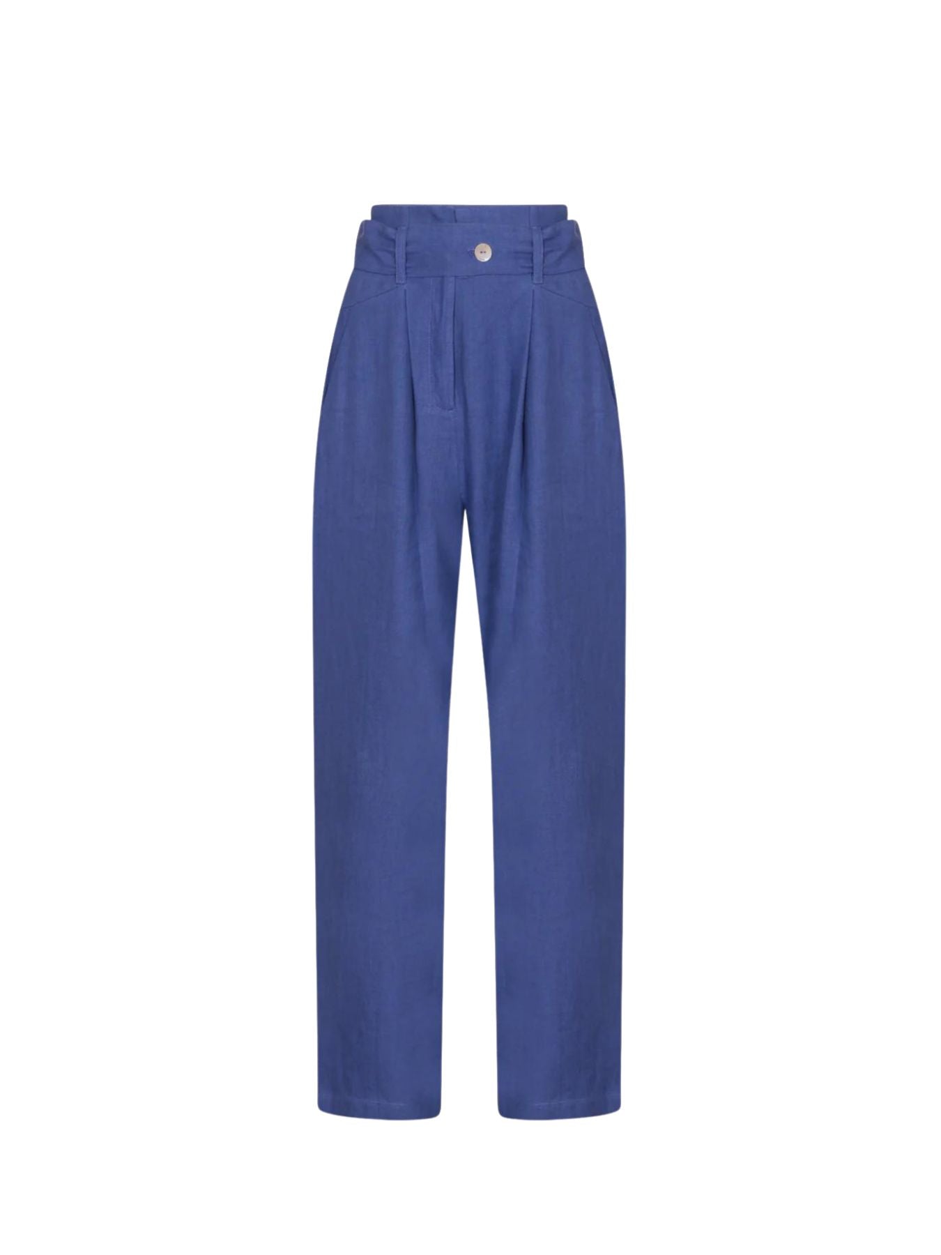 Nomade Linen Suit Trousers, Blue