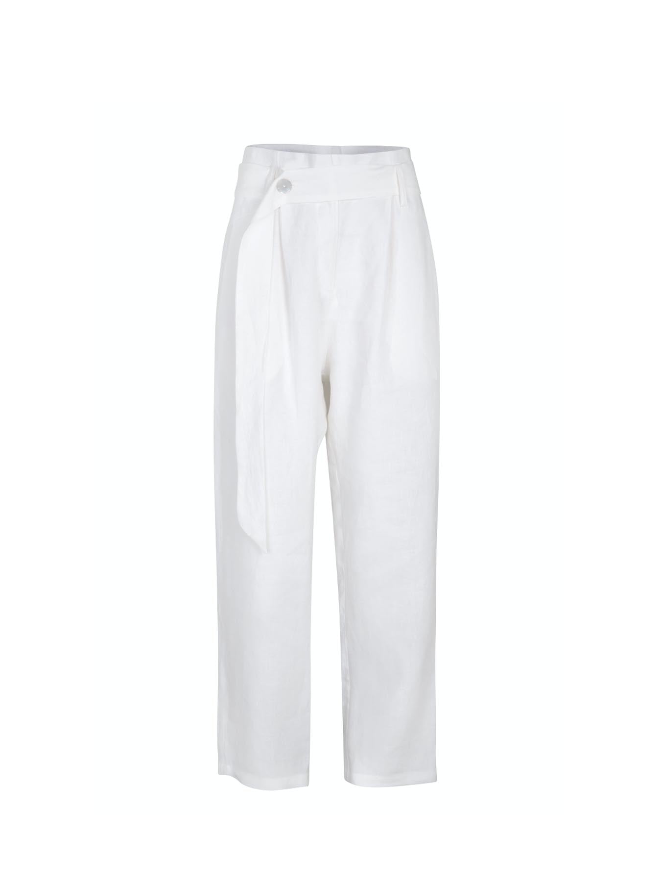 Buy Clare & Clara White Slim Fit Regular Formal Trouser (44) at Amazon.in