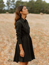 Releve Fashion Oramai London Amalfi Short Linen Dress Black Ethical Designers Sustainable Fashion Brands Eco-Age Brandmark Purchase with Purpose Shop for Good