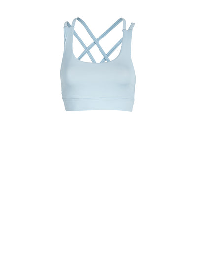 Releve Fashion Pama London Baby Blue Chakra Bra Ethical Designers Sustainable Fashion Brand Activewear Athleticwear Athleisure Yoga Positive Fashion Purchase with Purpose Shop for Good