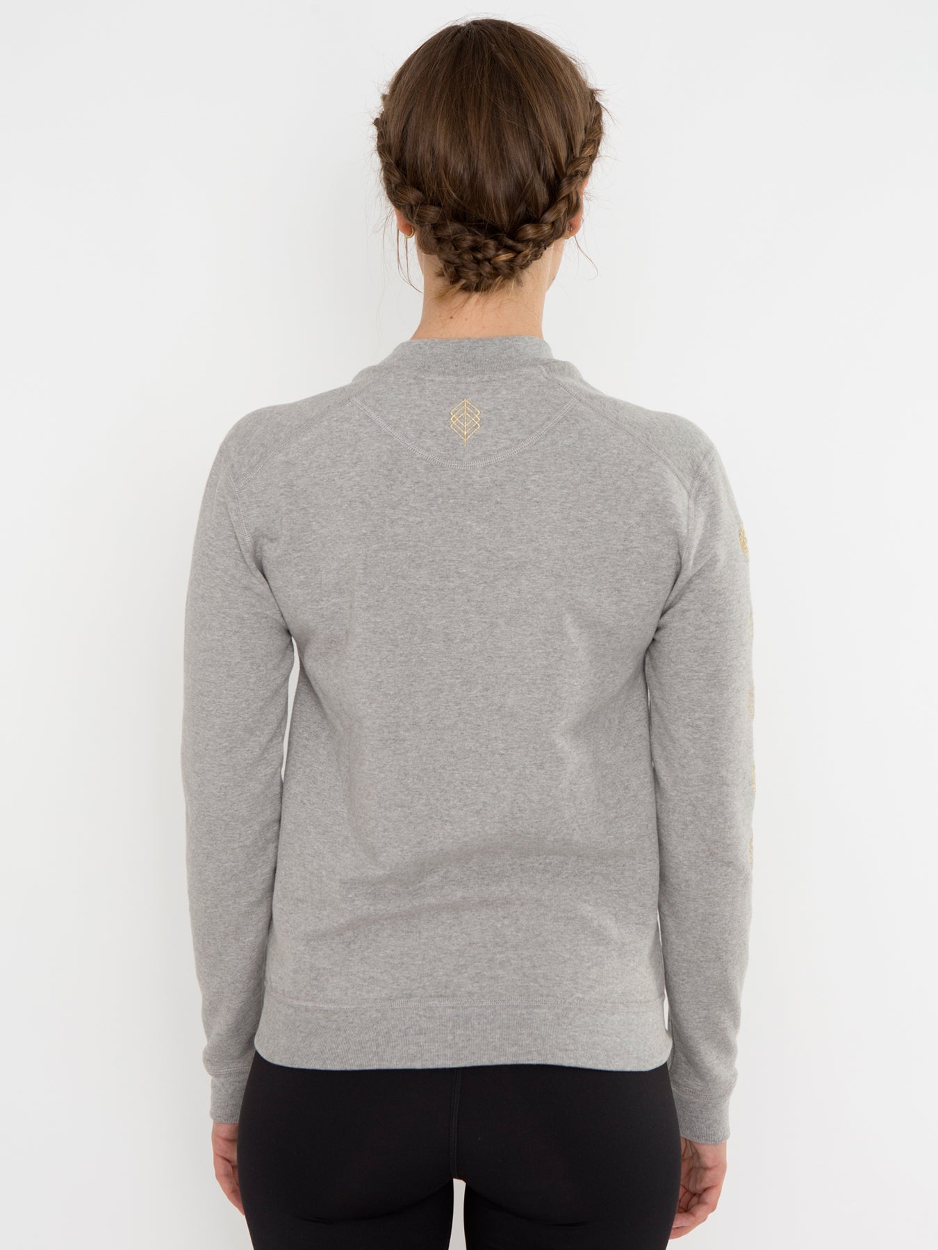 Releve Fashion Pama London Grey Chakra Bomber Jacket Ethical Designers Sustainable Fashion Brand Activewear Athleticwear Athleisure Yoga Positive Fashion Purchase with Purpose Shop for Good