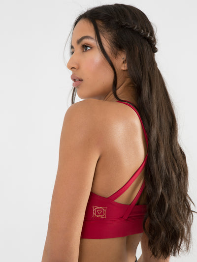 Releve Fashion Pama London Red Chakra Bra Ethical Designers Sustainable Fashion Brand Activewear Athleticwear Athleisure Yoga Positive Fashion Purchase with Purpose Shop for Good