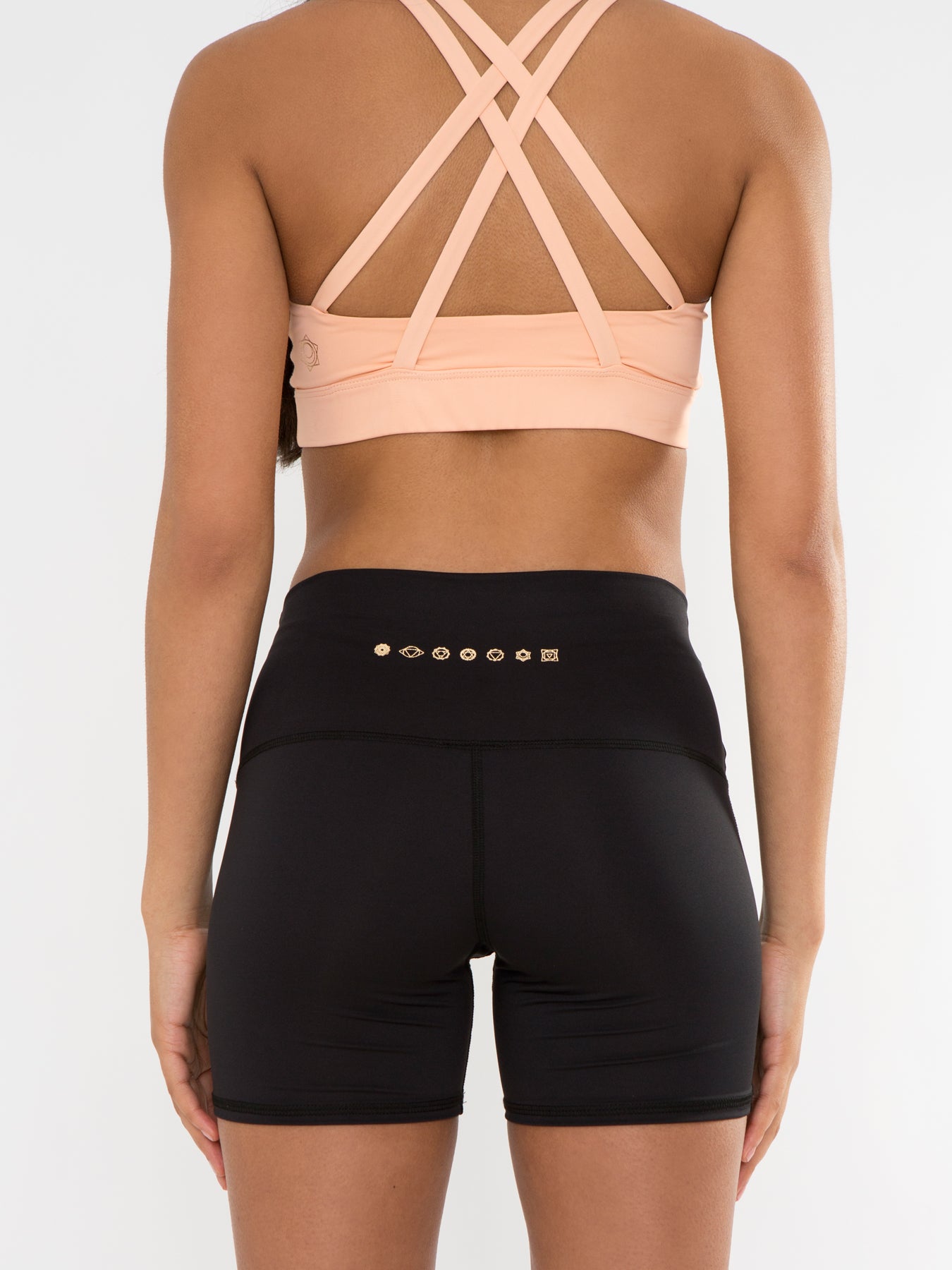 Releve Fashion Pama London Black Chakra Shorts Ethical Designers Sustainable Fashion Brand Activewear Athleticwear Athleisure Yoga Positive Fashion Purchase with Purpose Shop for Good
