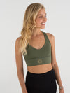 Releve Fashion Pama London Energy Sports Bra Green Legging Ethical Designers Sustainable Fashion Brand Activewear Athleticwear Athleisure Yoga Positive Fashion Purchase with Purpose Shop for Good