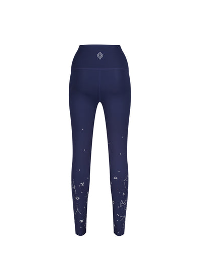 Releve Fashion Pama London Deep Navy Astrology Leggings Ethical Designers Sustainable Fashion Brand Activewear Athleticwear Athleisure Yoga Positive Fashion Purchase with Purpose Shop for Good