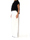 Releve Fashion Port Zienna White Abert Organic Cotton Palazzo Pants Sustainable Luxury Fashion Conscious Clothing Ethical Designer Brand Eco Design Innovative Materials Purchase with Purpose Shop for Good