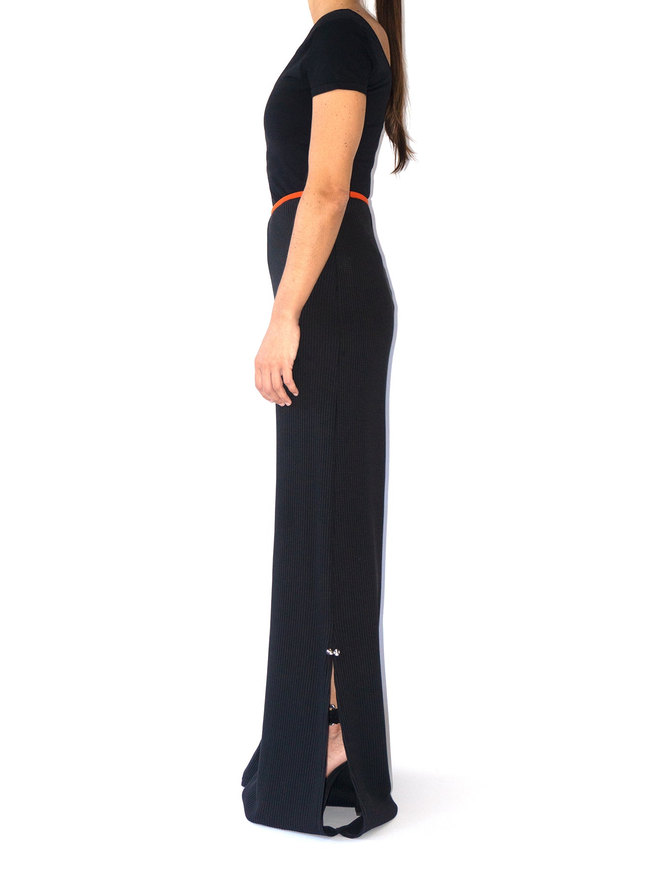 Releve Fashion Port Zienna Black Andria Organic Cotton Waffle Knit Palazzo Pants Sustainable Luxury Fashion Conscious Clothing Ethical Designer Brand Eco Design Innovative Materials Purchase with Purpose Shop for Good