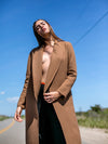 Releve Fashion Port Zienna Long Camel Kyoto Alpaca Coat Sustainable Luxury Fashion Conscious Clothing Ethical Designer Brand Eco Design Innovative Materials Purchase with Purpose Shop for Good