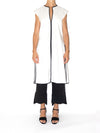 Releve Fashion Port Zienna White and Black Ele Sleeveless A-Line Blouse Sustainable Luxury Fashion Conscious Clothing Ethical Designer Brand Eco Design Innovative Materials Purchase with Purpose Shop for Good