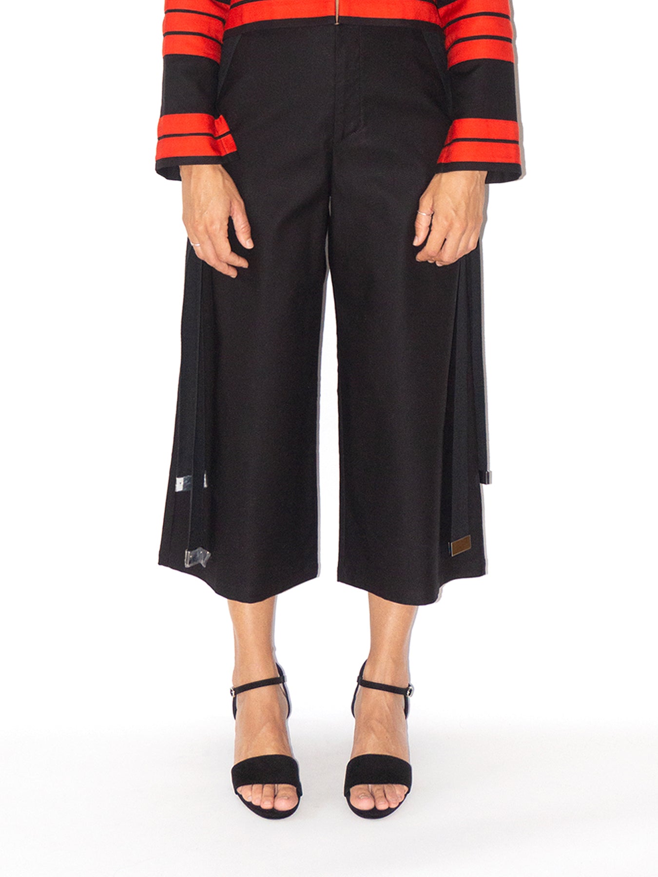 Samurai Cropped Trousers, Black