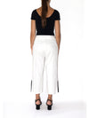Releve Fashion Port Zienna White and Black Seam Cropped Trousers Sustainable Luxury Fashion Conscious Clothing Ethical Designer Brand Eco Design Innovative Materials Purchase with Purpose Shop for Good