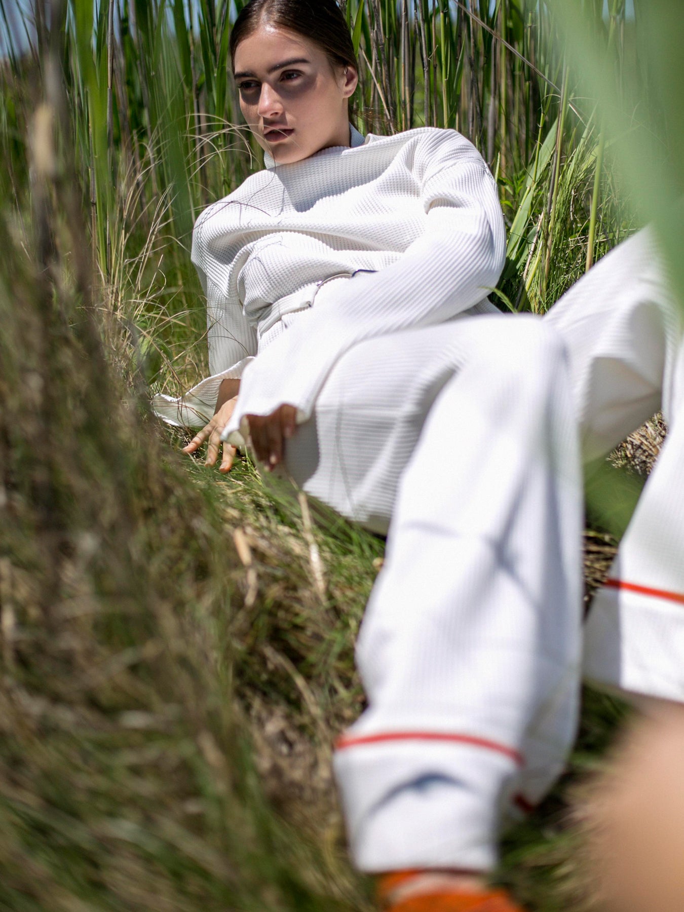 Releve Fashion Port Zienna White Amalfi Organic Cotton Waffle Knit Top Sustainable Luxury Fashion Conscious Clothing Ethical Designer Brand Eco Design Innovative Materials Purchase with Purpose Shop for Good