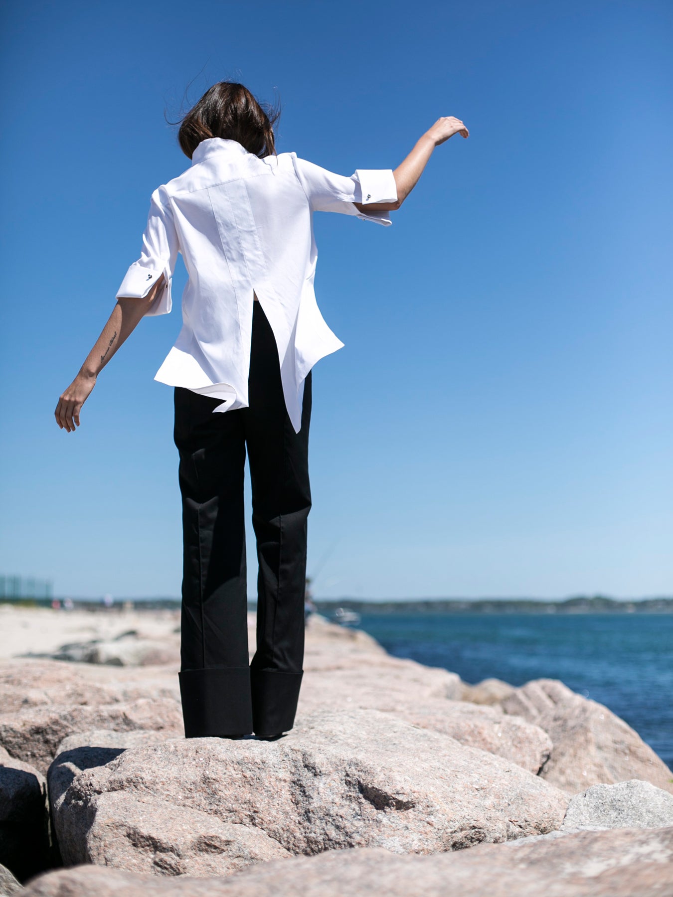 Releve Fashion Port Zienna White Maria Cupro Organic Cotton Top Sustainable Luxury Fashion Conscious Clothing Ethical Designer Brand Eco Design Innovative Materials Purchase with Purpose Shop for Good