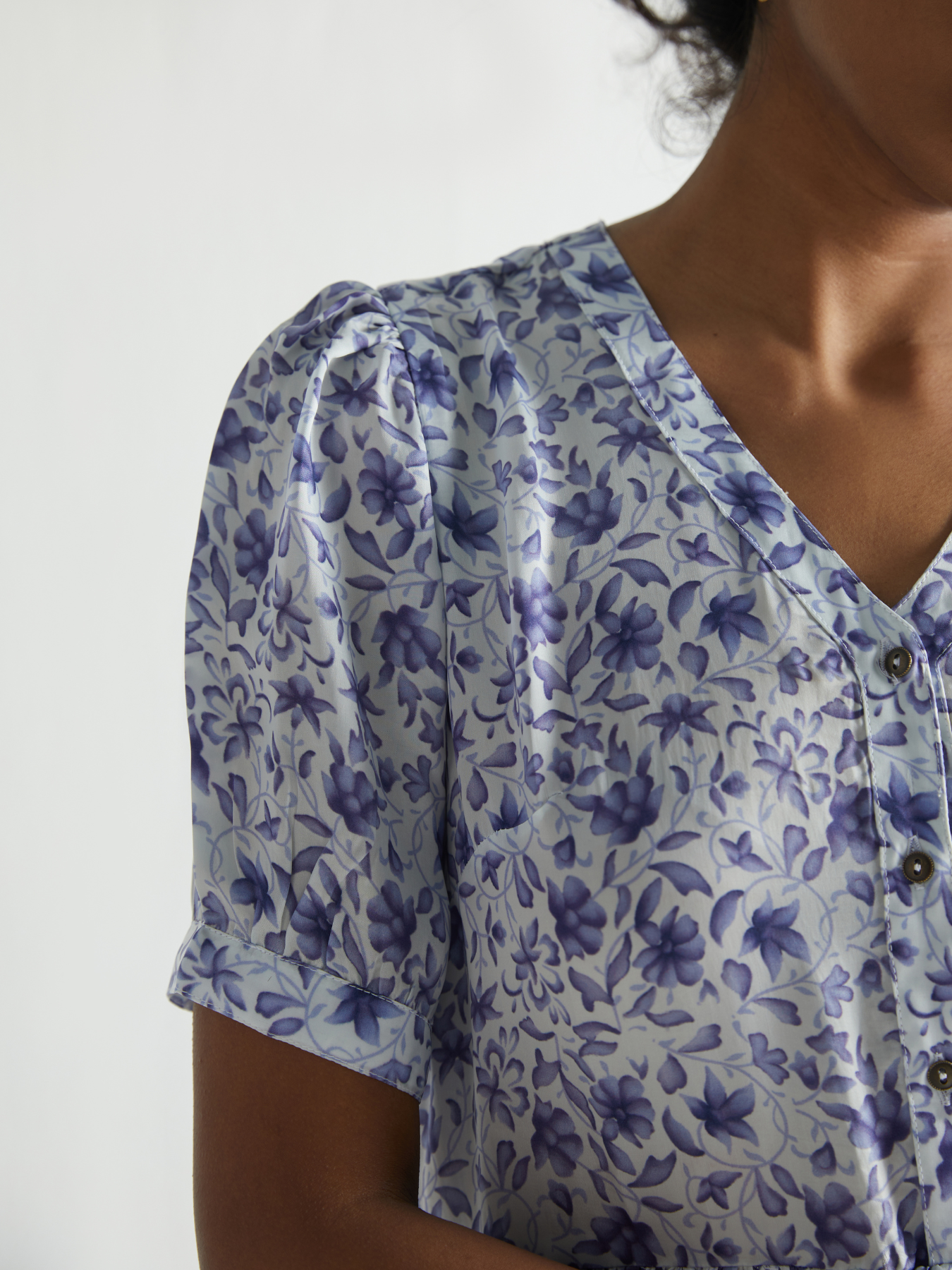 Releve Fashion Reistor Purple Procelain Look on the Bright Side Dress Ethical Designer Brand Sustainable Fashion Conscious Clothing Purchase with Purpose Shop for Good