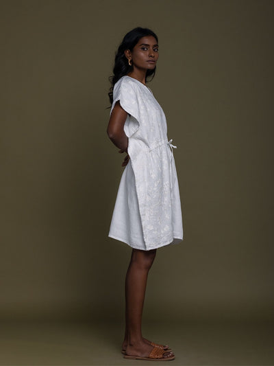Releve Fashion Reistor Coconut White August Breeze Kaftan Dress Ethical Designer Brand Sustainable Fashion Conscious Clothing Purchase with Purpose Shop for Good