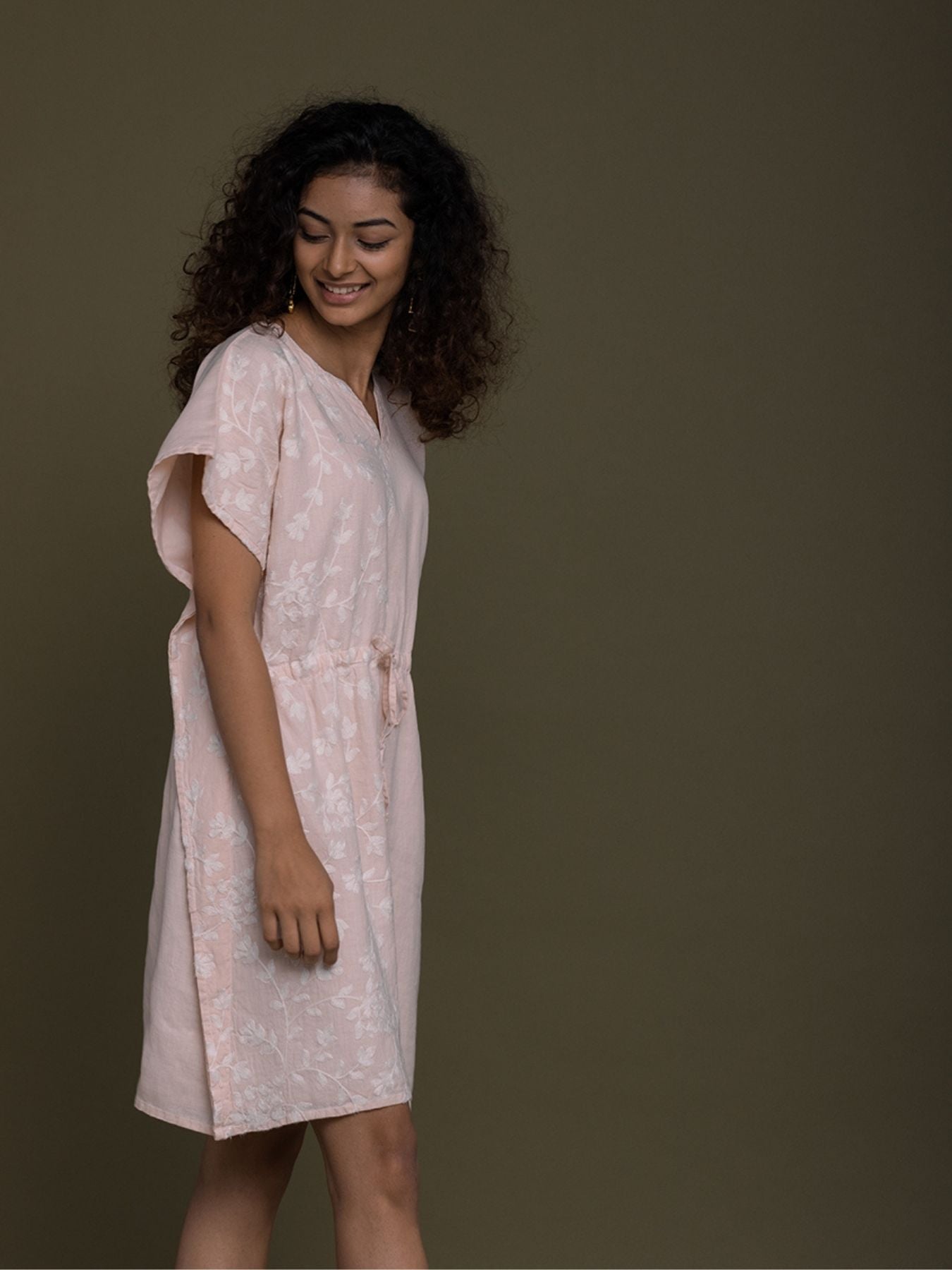 Releve Fashion Reistor Pink August Breeze Kaftan Dress Ethical Designer Brand Sustainable Fashion Conscious Clothing Purchase with Purpose Shop for Good