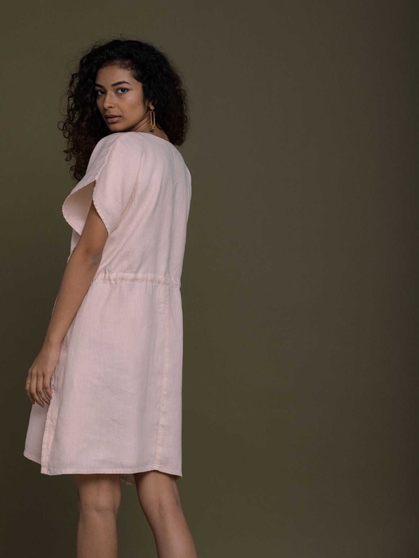 Releve Fashion Reistor Pink August Breeze Kaftan Dress Ethical Designer Brand Sustainable Fashion Conscious Clothing Purchase with Purpose Shop for Good