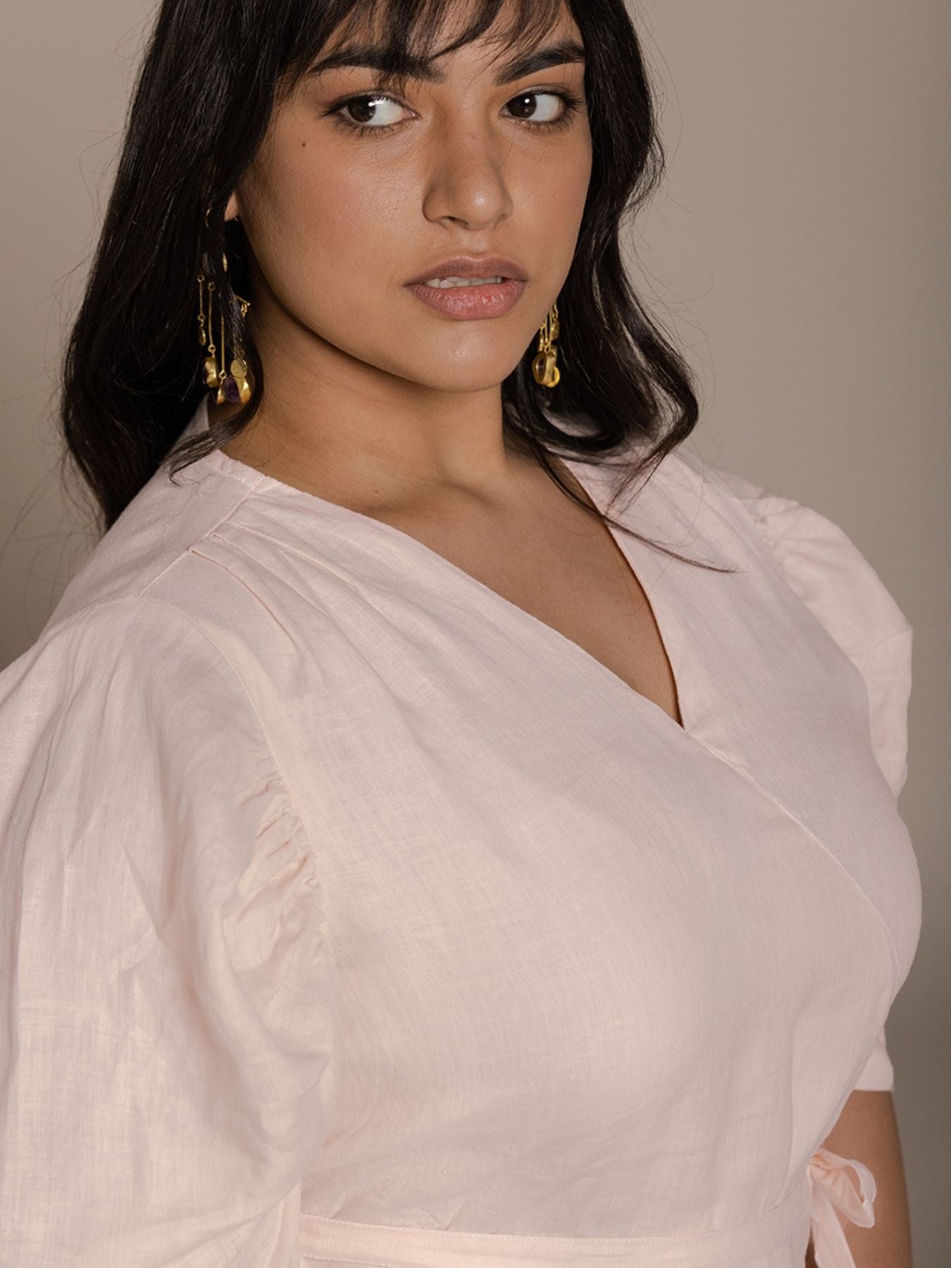 Releve Fashion Reistor Pink Butterflies On the Beach Wrap Top Ethical Designer Brand Sustainable Fashion Conscious Clothing Purchase with Purpose Shop for Good