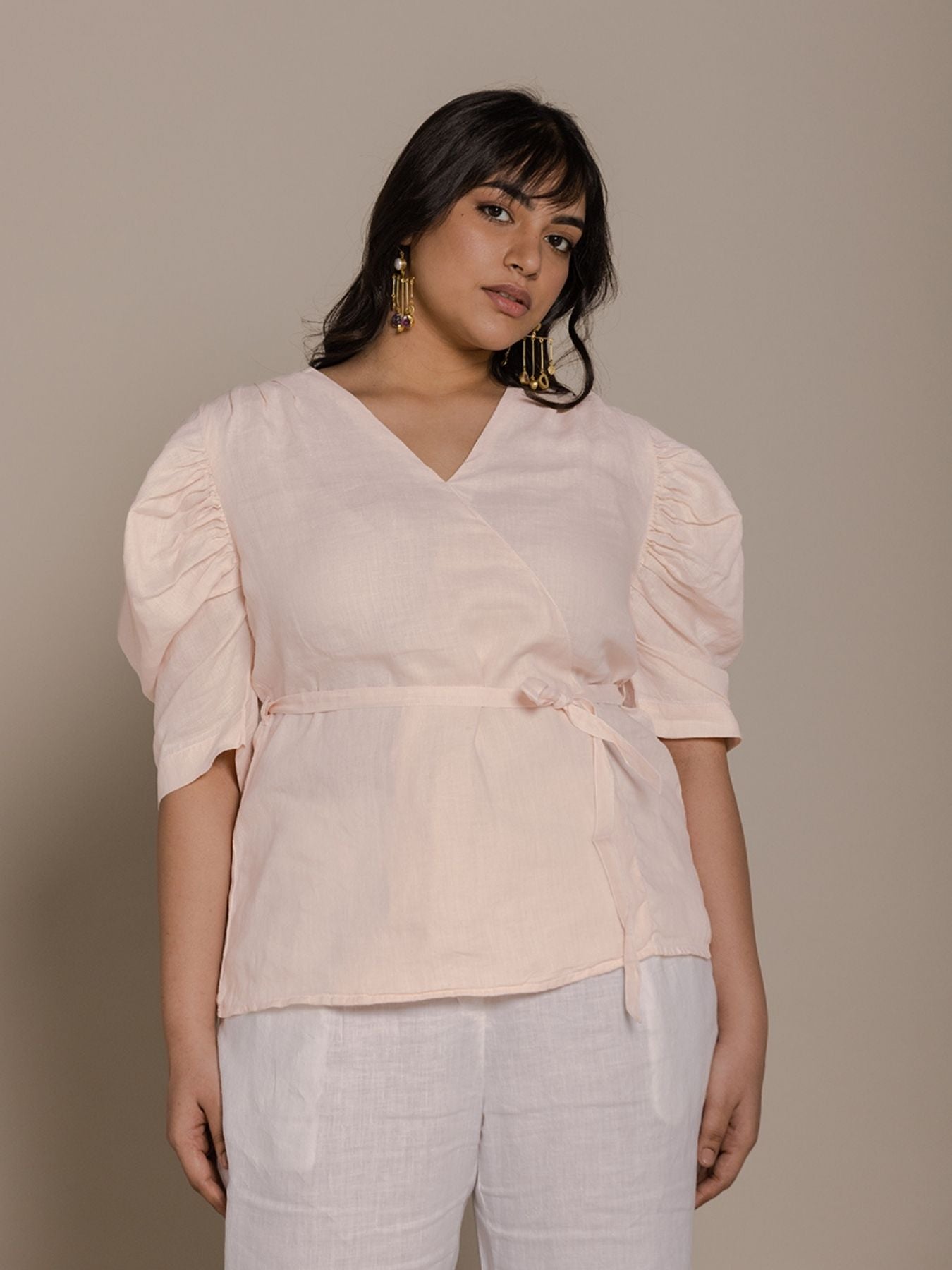 Releve Fashion Reistor Pink Butterflies On the Beach Wrap Top Ethical Designer Brand Sustainable Fashion Conscious Clothing Purchase with Purpose Shop for Good