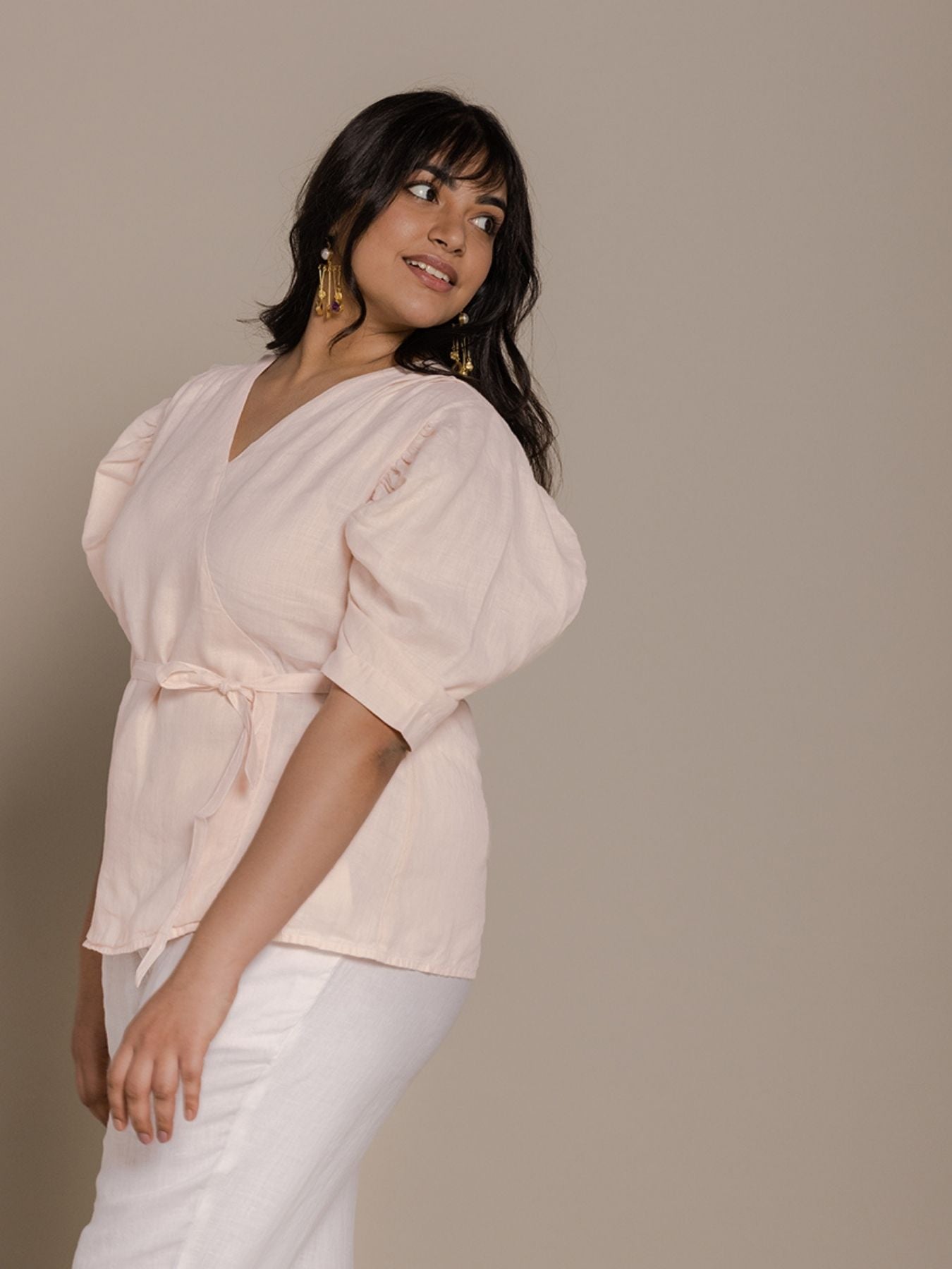 Releve Fashion Reistor Pink Butterflies On the Beach Wrap Top Ethical Designer Brand Sustainable Fashion Conscious Clothing Purchase with Purpose Shop for Good