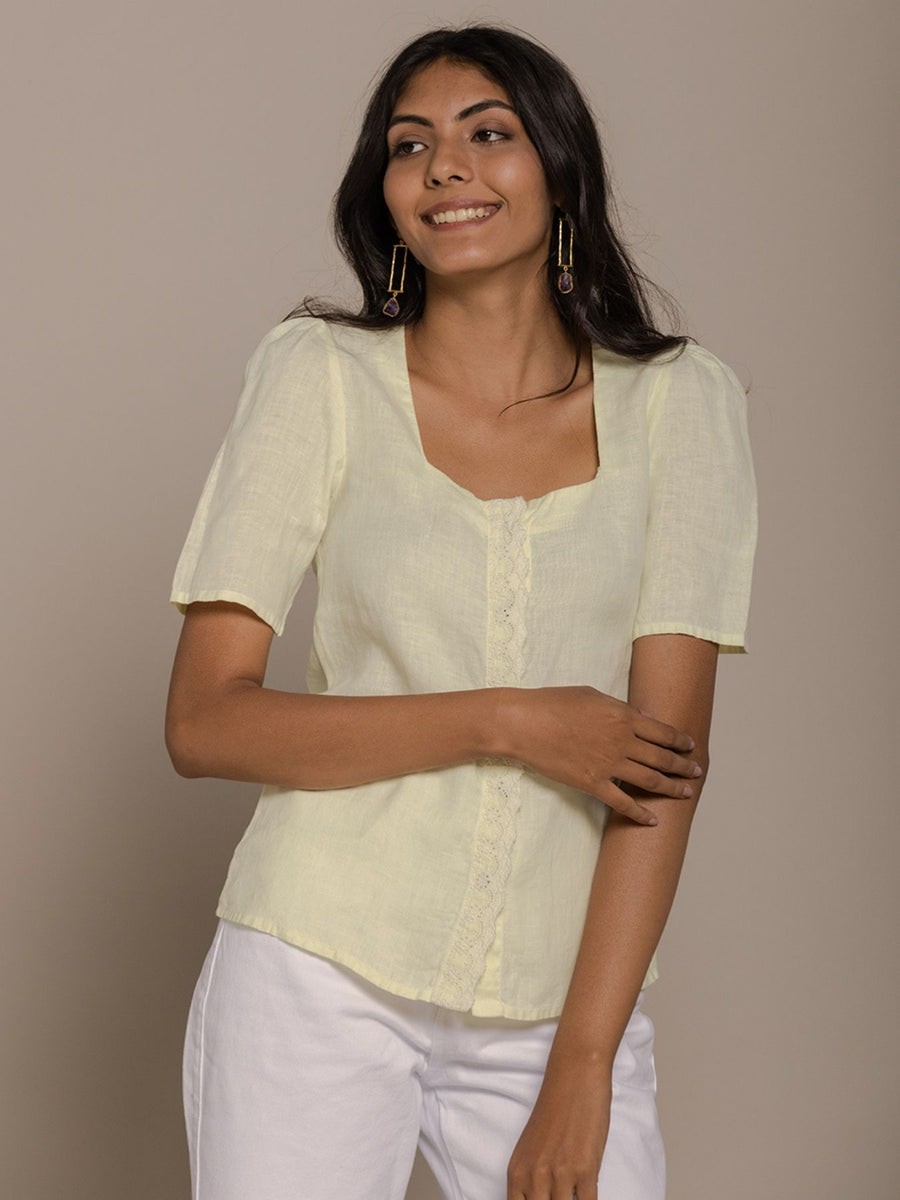 Releve Fashion Reistor Lemon Cherry Chapstick Kisses 1/2 Sleeves Top Ethical Designer Brand Sustainable Fashion Conscious Clothing Purchase with Purpose Shop for Good