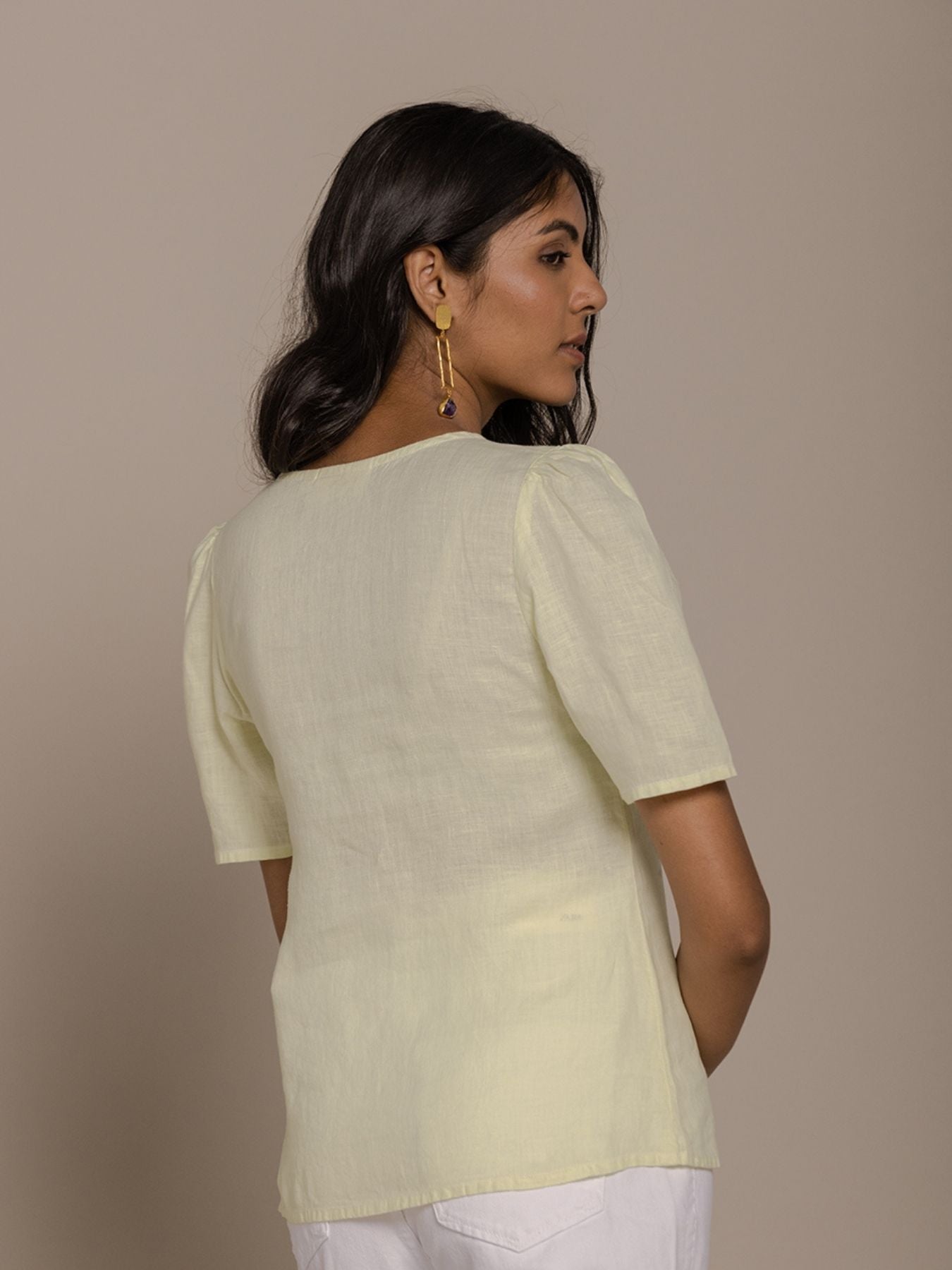 Releve Fashion Reistor Lemon Cherry Chapstick Kisses 1/2 Sleeves Top Ethical Designer Brand Sustainable Fashion Conscious Clothing Purchase with Purpose Shop for Good