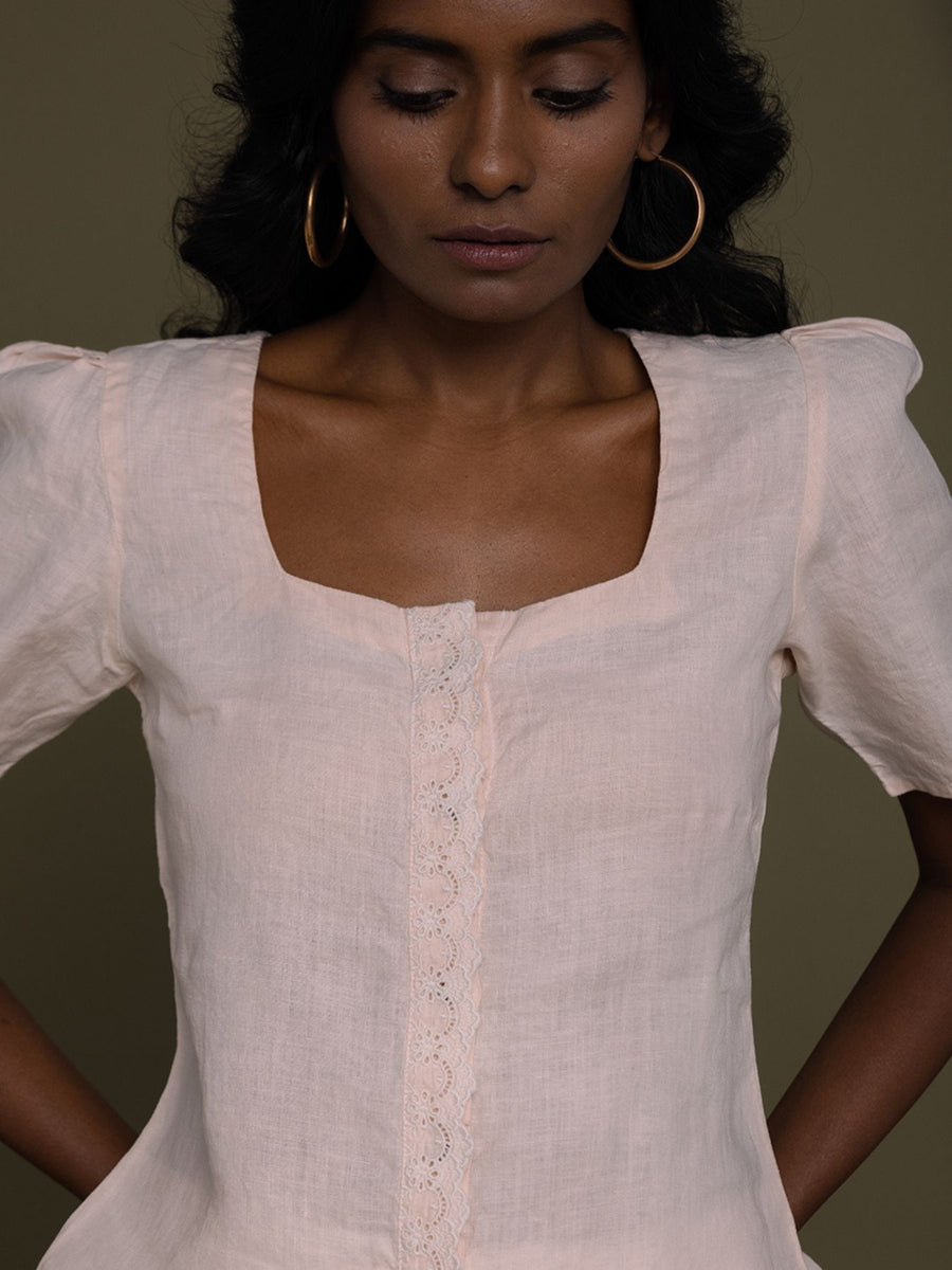 Releve Fashion Reistor Pink Cherry Chapstick Kisses 1/2 Sleeves Top Ethical Designer Brand Sustainable Fashion Conscious Clothing Purchase with Purpose Shop for Good