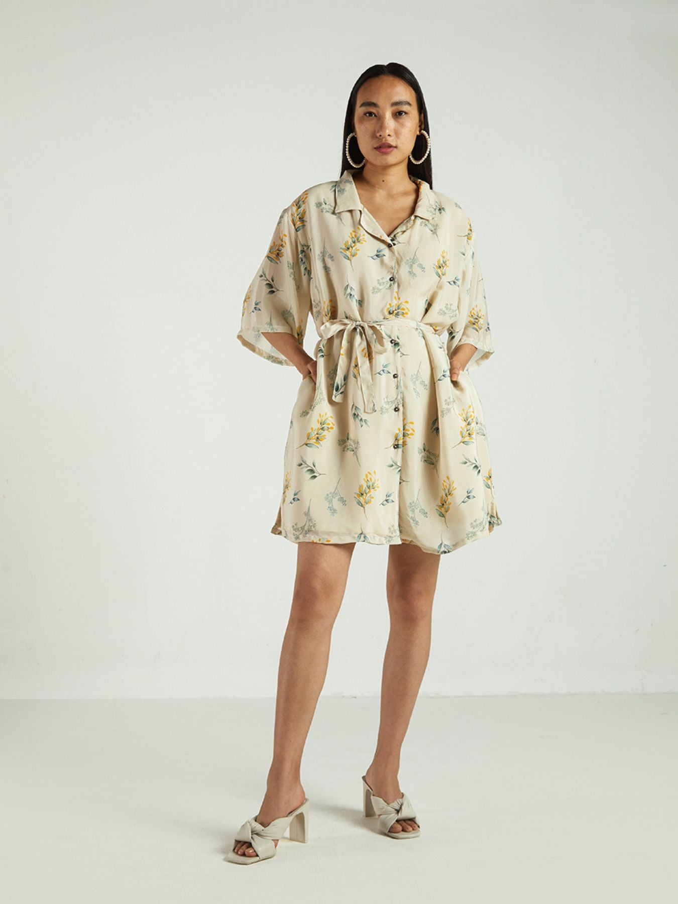 Releve Fashion Reistor Fields of Summer Dress Swaying Leaves Print Ethical Designer Brand Sustainable Fashion Conscious Clothing Purchase with Purpose Shop for Good