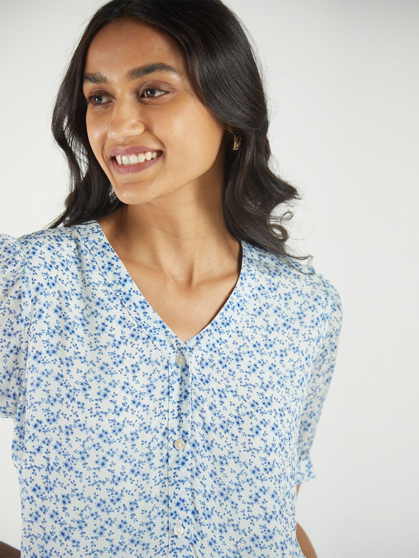 Forget Me Not Dress, Blue / White Floral Print Forget Me Not Dress, Blue / White Floral Print