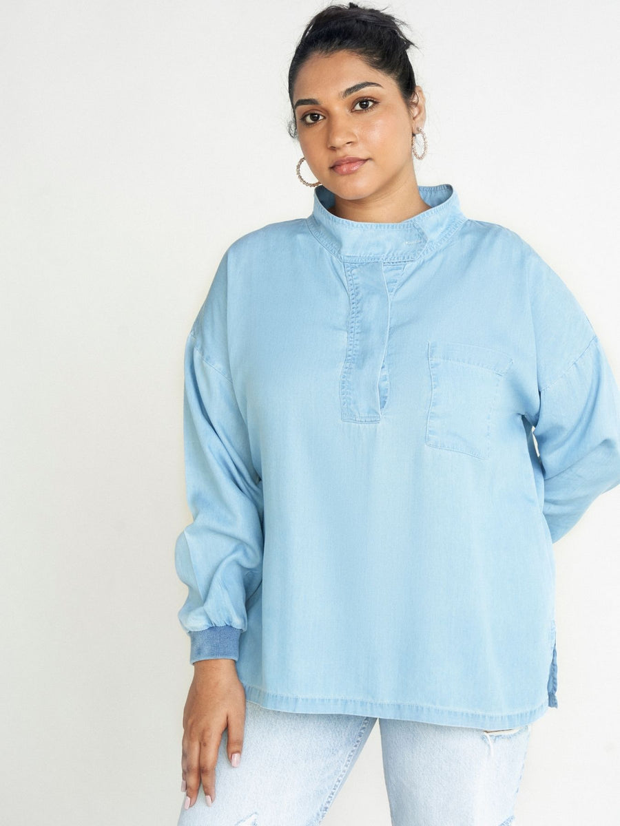 Releve Fashion Reistor Blue Head in the Cloud Ethical Designer Brand Sustainable Fashion Conscious Clothing Purchase with Purpose Shop for Good