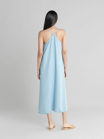 Releve Fashion Reistor Blue In the Mood for Love Slip Dress Ethical Designer Brand Sustainable Fashion Conscious Clothing Purchase with Purpose Shop for Good