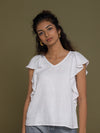 Releve Fashion Reistor White On the Summer Mood Top Ethical Designer Brand Sustainable Fashion Conscious Clothing Purchase with Purpose Shop for Good