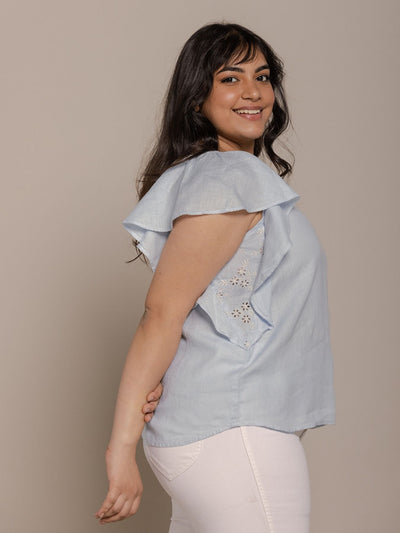Releve Fashion Reistor Blue In the Summer Mood Top Ethical Designer Brand Sustainable Fashion Conscious Clothing Purchase with Purpose Shop for Good