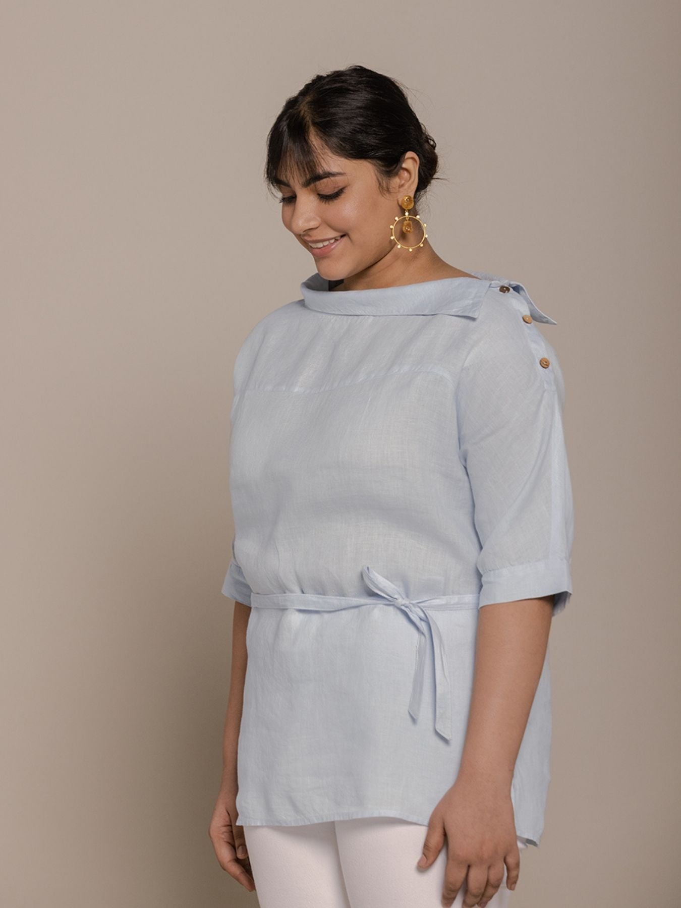 Releve Fashion Reistor Blue Let's Stay Home Top Ethical Designer Brand Sustainable Fashion Conscious Clothing Purchase with Purpose Shop for Good