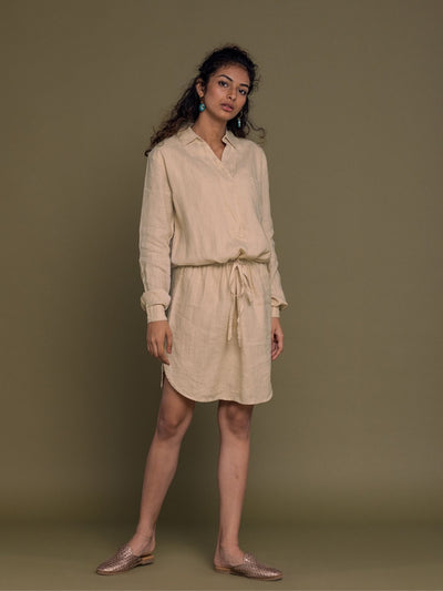 Releve Fashion Reistor Beige Meet Me by The Cliff Dress Ethical Designer Brand Sustainable Fashion Conscious Clothing Purchase with Purpose Shop for Good