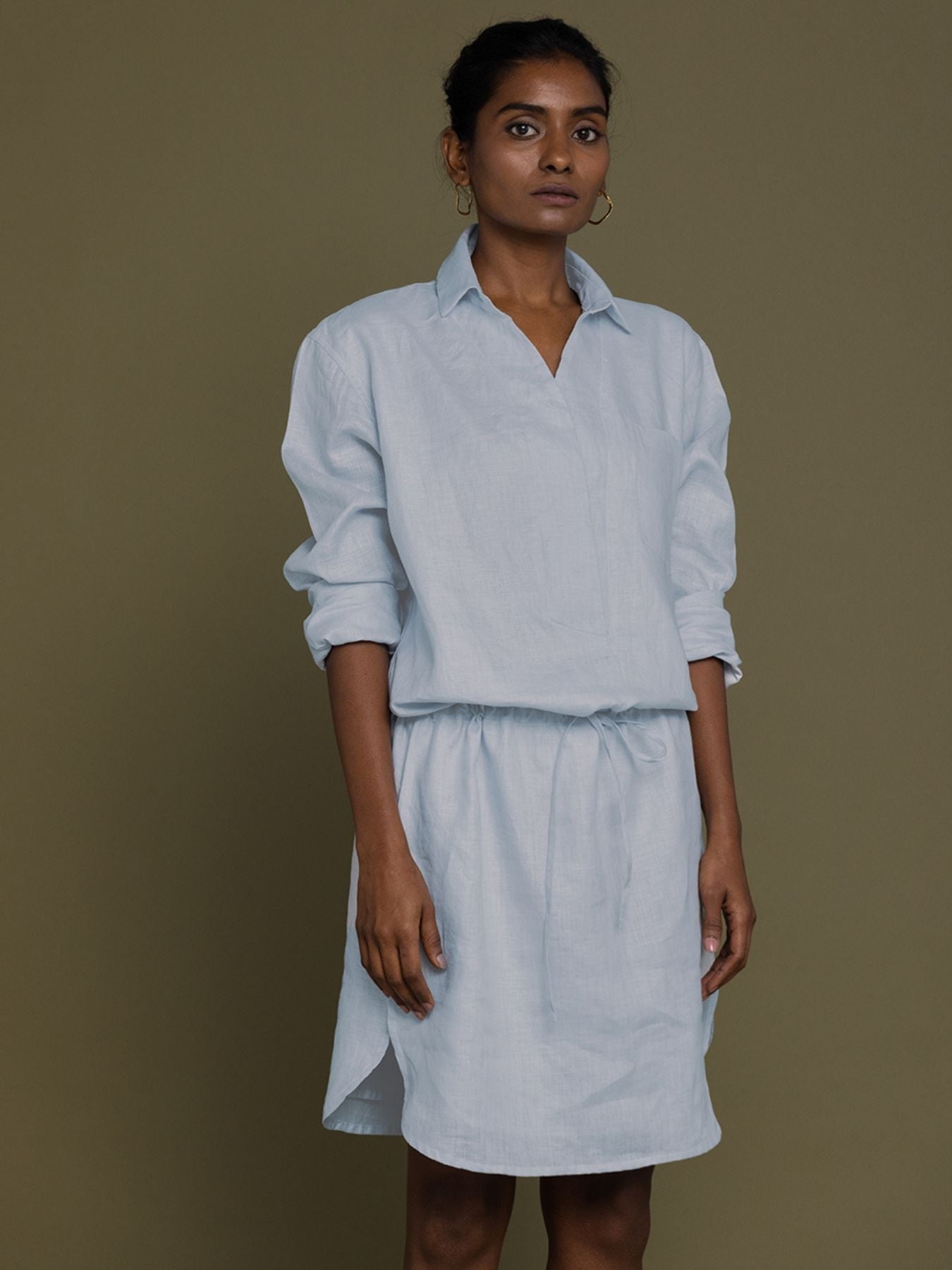 Releve Fashion Reistor Blue Meet Me by The Cliff Dress Ethical Designer Brand Sustainable Fashion Conscious Clothing Purchase with Purpose Shop for Good