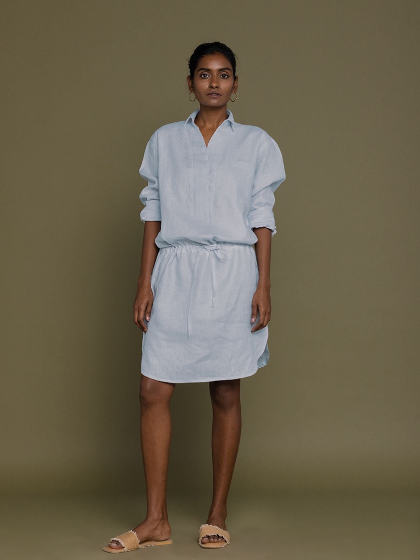 Releve Fashion Reistor Blue Meet Me by The Cliff Dress Ethical Designer Brand Sustainable Fashion Conscious Clothing Purchase with Purpose Shop for Good