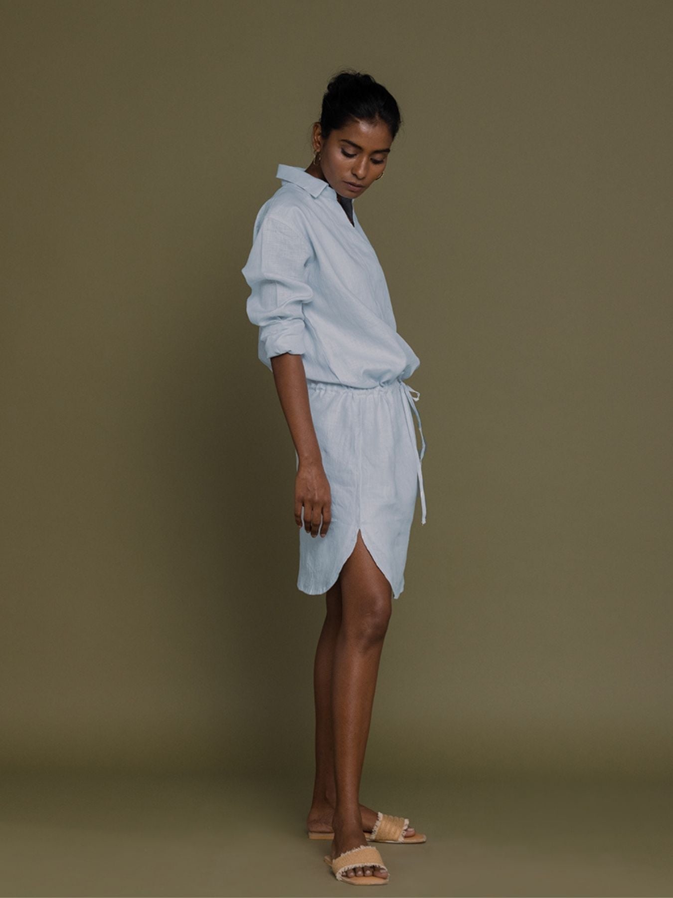 Releve Fashion Reistor Blue Meet Me by The Cliff Dress Ethical Designer Brand Sustainable Fashion Conscious Clothing Purchase with Purpose Shop for Good