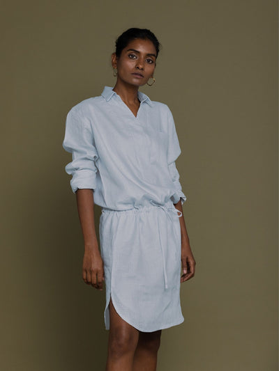 Releve Fashion Reistor Blue Meet Me by The Cliff Dress Ethical Designer Brand Sustainable Fashion Conscious Clothing Purchase with Purpose Shop for Good
