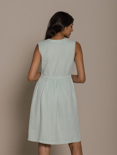 Releve Fashion Reistor Mint Pina Colada Season Drawstring Dress Ethical Designer Brand Sustainable Fashion Conscious Clothing Purchase with Purpose Shop for Good